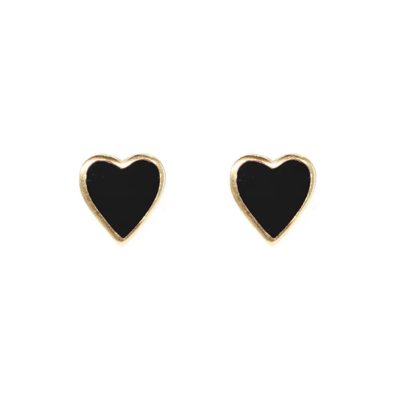 One Love Black Heart Paired Studs sold by Ragen Jewels