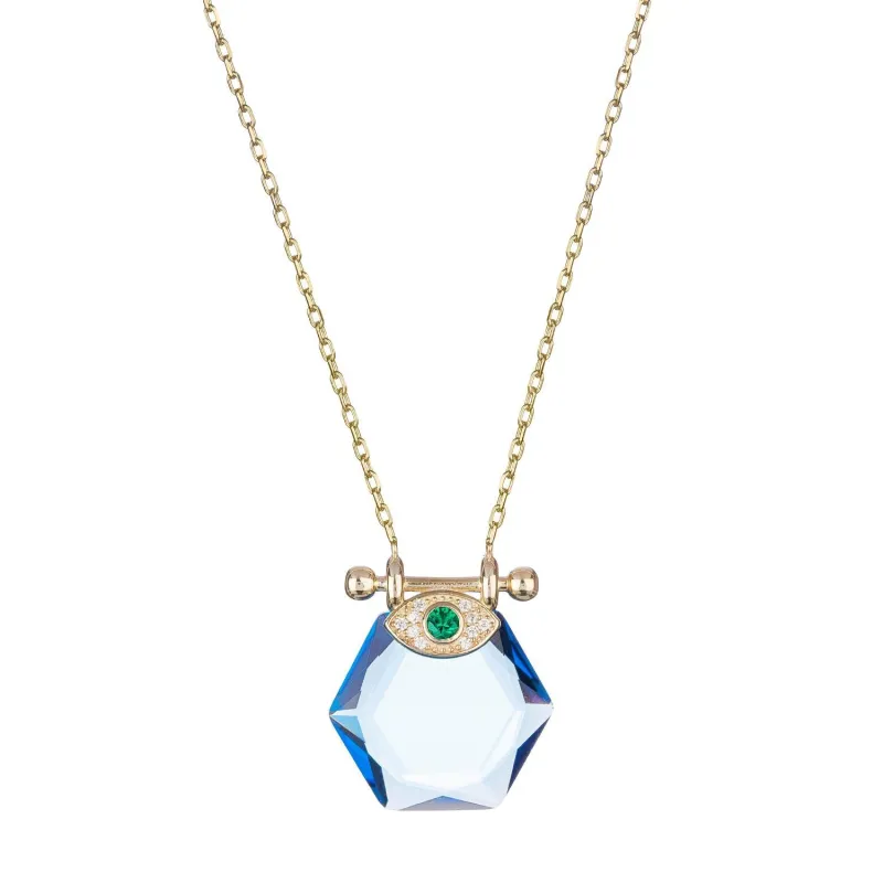 Dancefloor Divinity Necklace in Sky Blue sold by Ragen Jewels