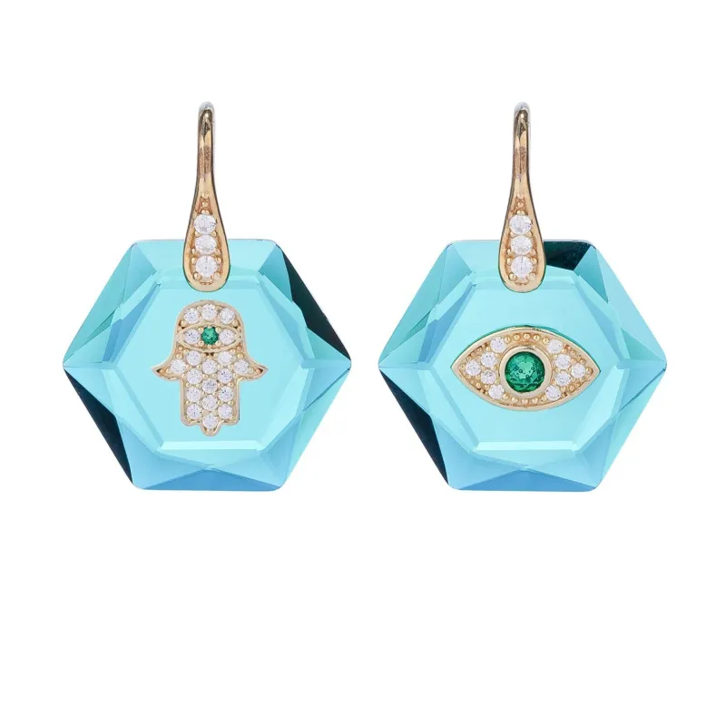 Dancefloor Divinity Earrings in Aqua Ice sold by Ragen Jewels