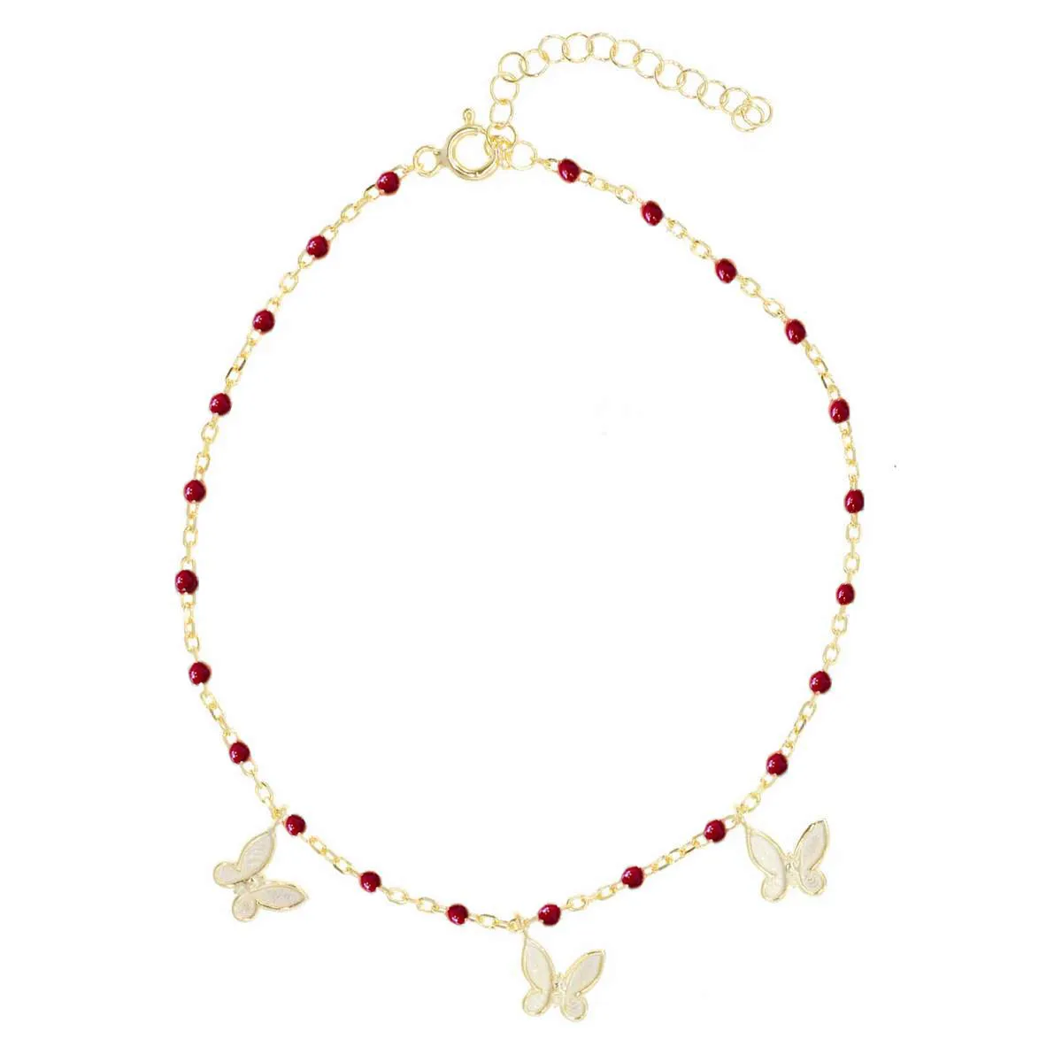 Mariposa Anklet in Red sold by Ragen Jewels