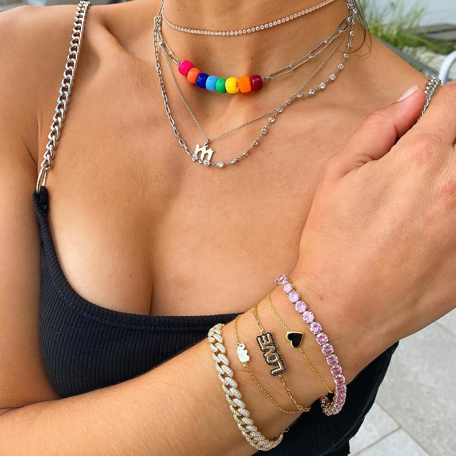 Twice As Nice Chain & Crystal Necklace sold by Ragen Jewels product image thumbnail 2