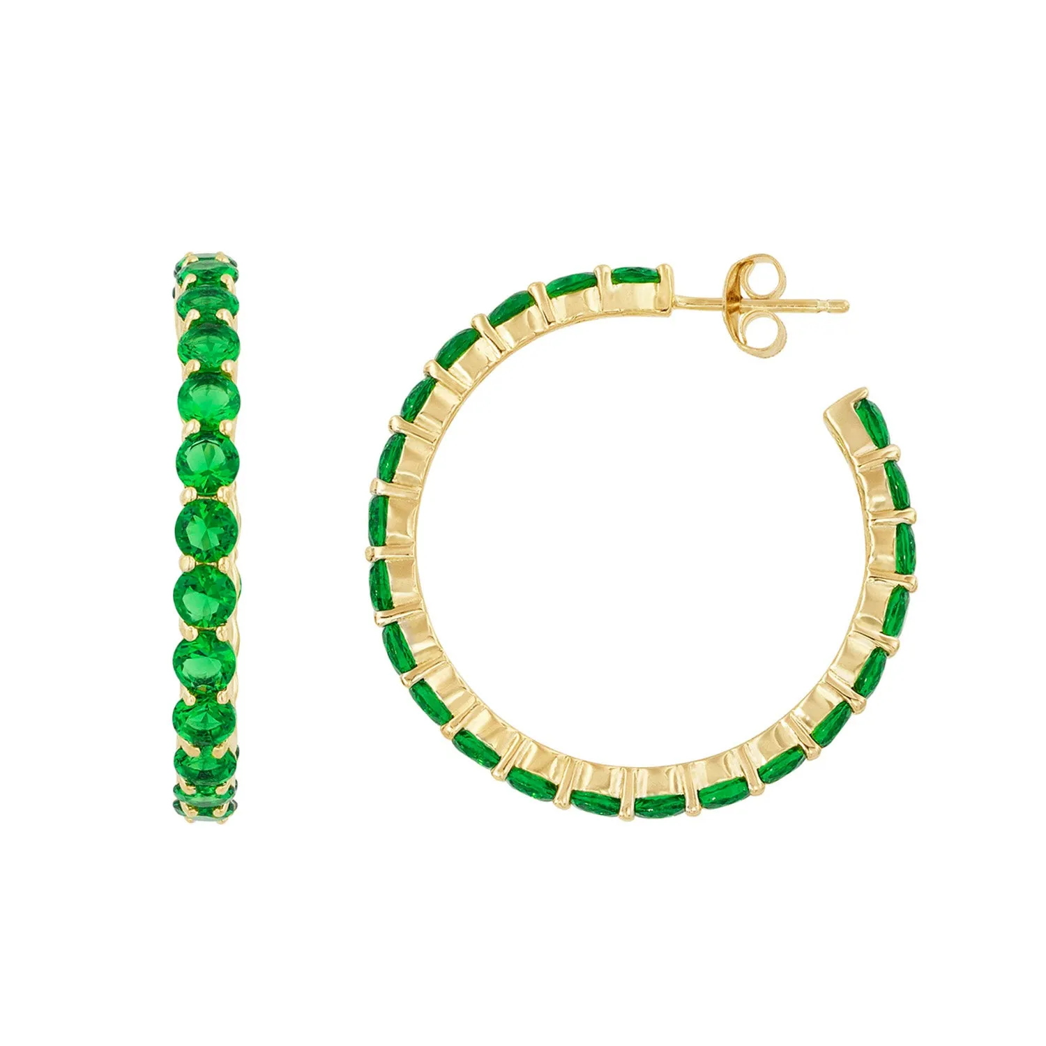 Emerald Crystal Infinity Hoops sold by Ragen Jewels product image thumbnail 3