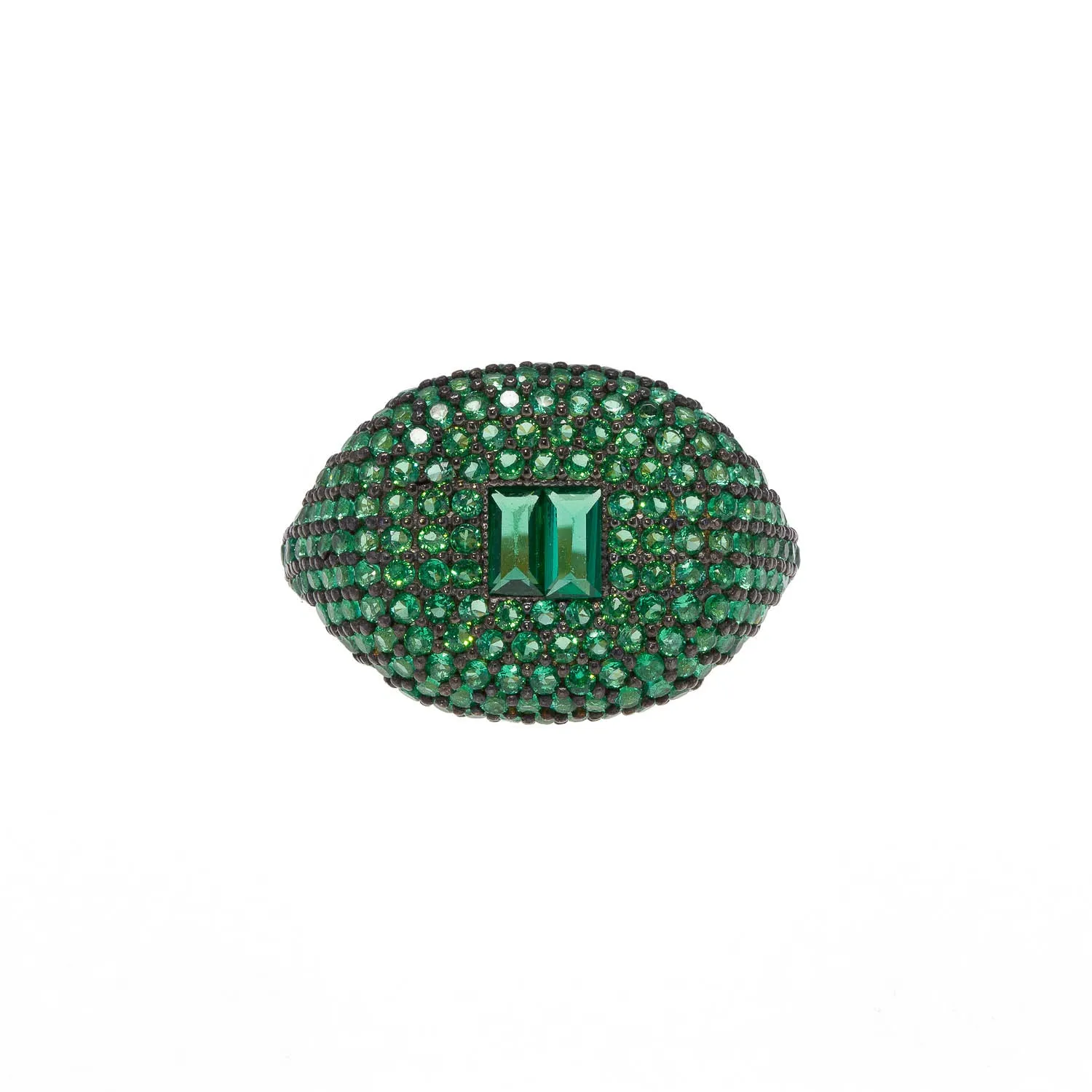 Rounded Crystal Ring in Emerald sold by Ragen Jewels