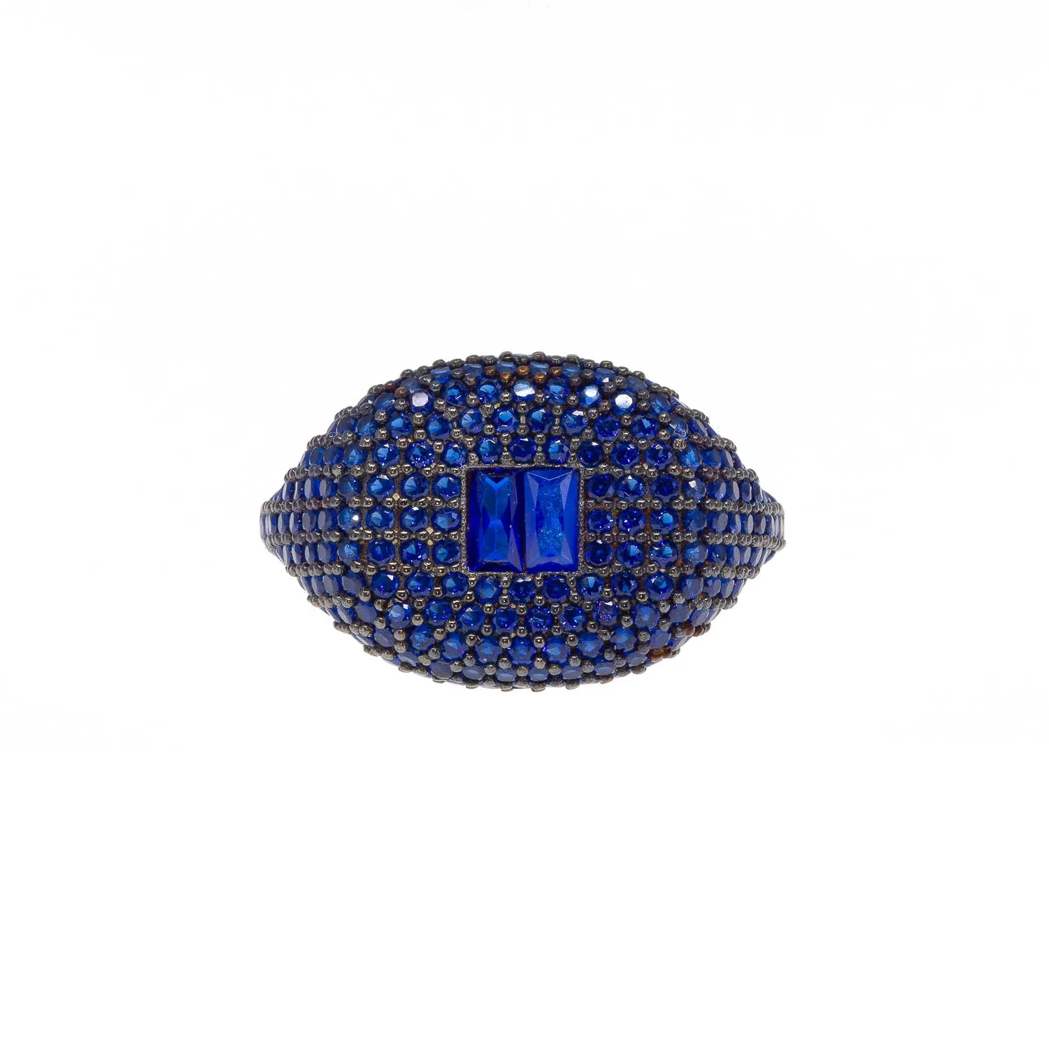 Rounded Crystal Ring in Sapphire sold by Ragen Jewels