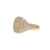 Gold Rounded Crystal Ring in Clear sold by Ragen Jewels