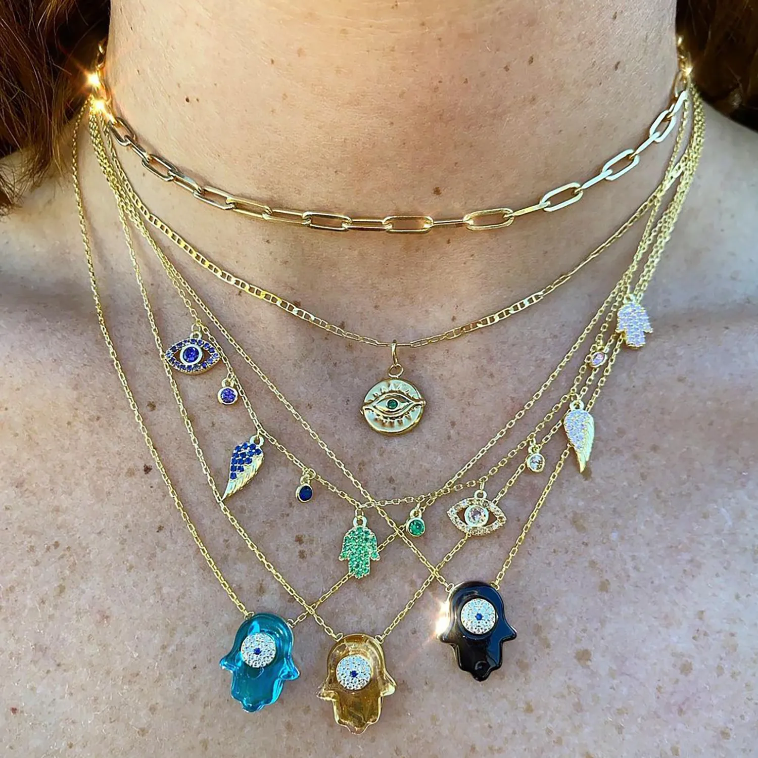 Jelly Warm Topaz Hamsa Necklace sold by Ragen Jewels product image thumbnail 2