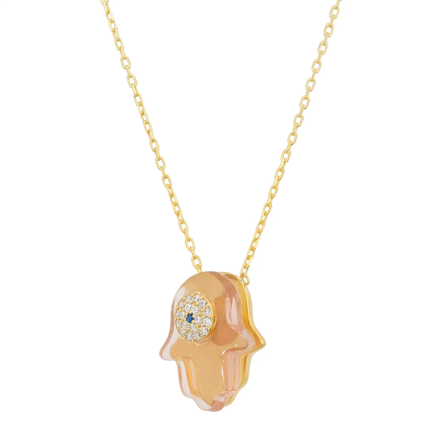 Jelly Warm Topaz Hamsa Necklace sold by Ragen Jewels product image thumbnail 3