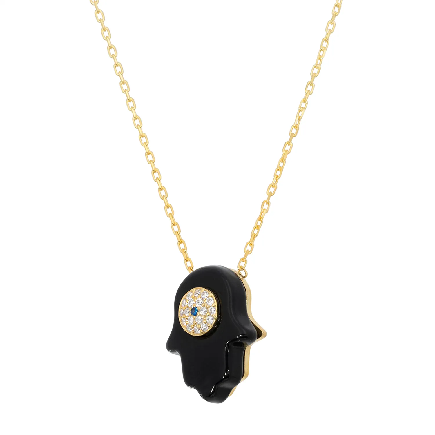 Jelly Onyx Hamsa Necklace sold by Ragen Jewels product image thumbnail 3