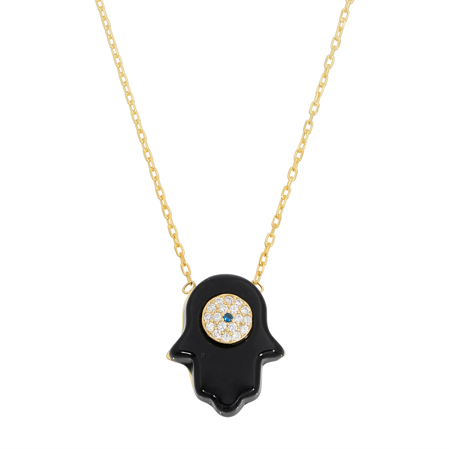 Jelly Onyx Hamsa Necklace sold by Ragen Jewels
