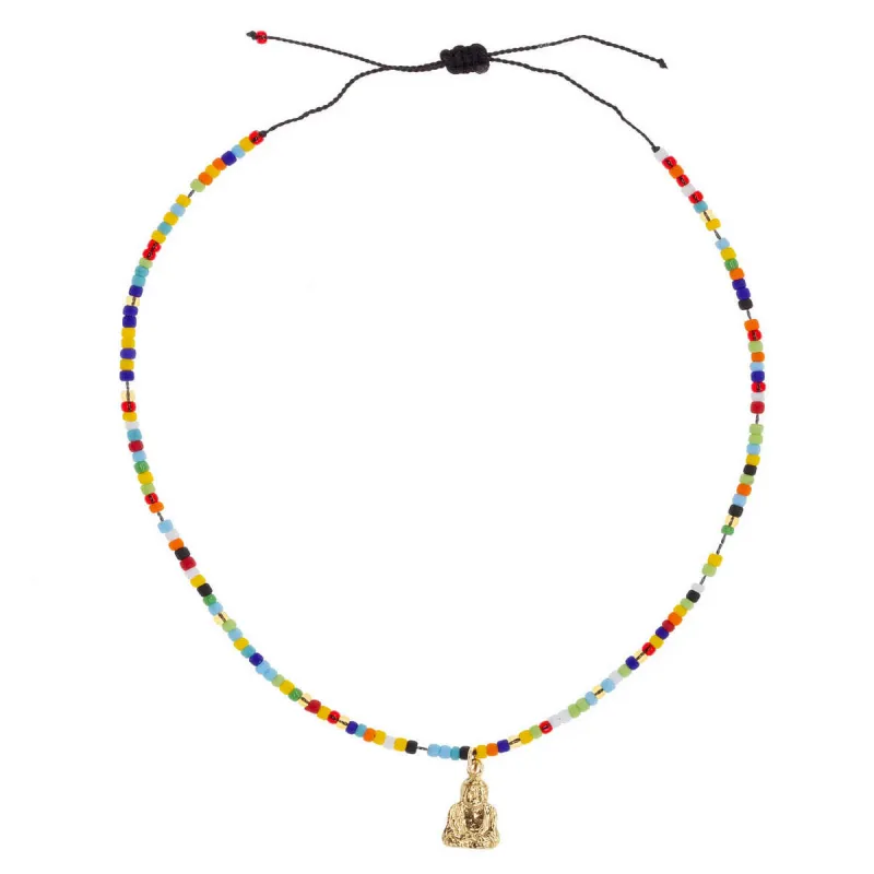 Rainbow Aura Anklet with Buddha Charm sold by Ragen Jewels