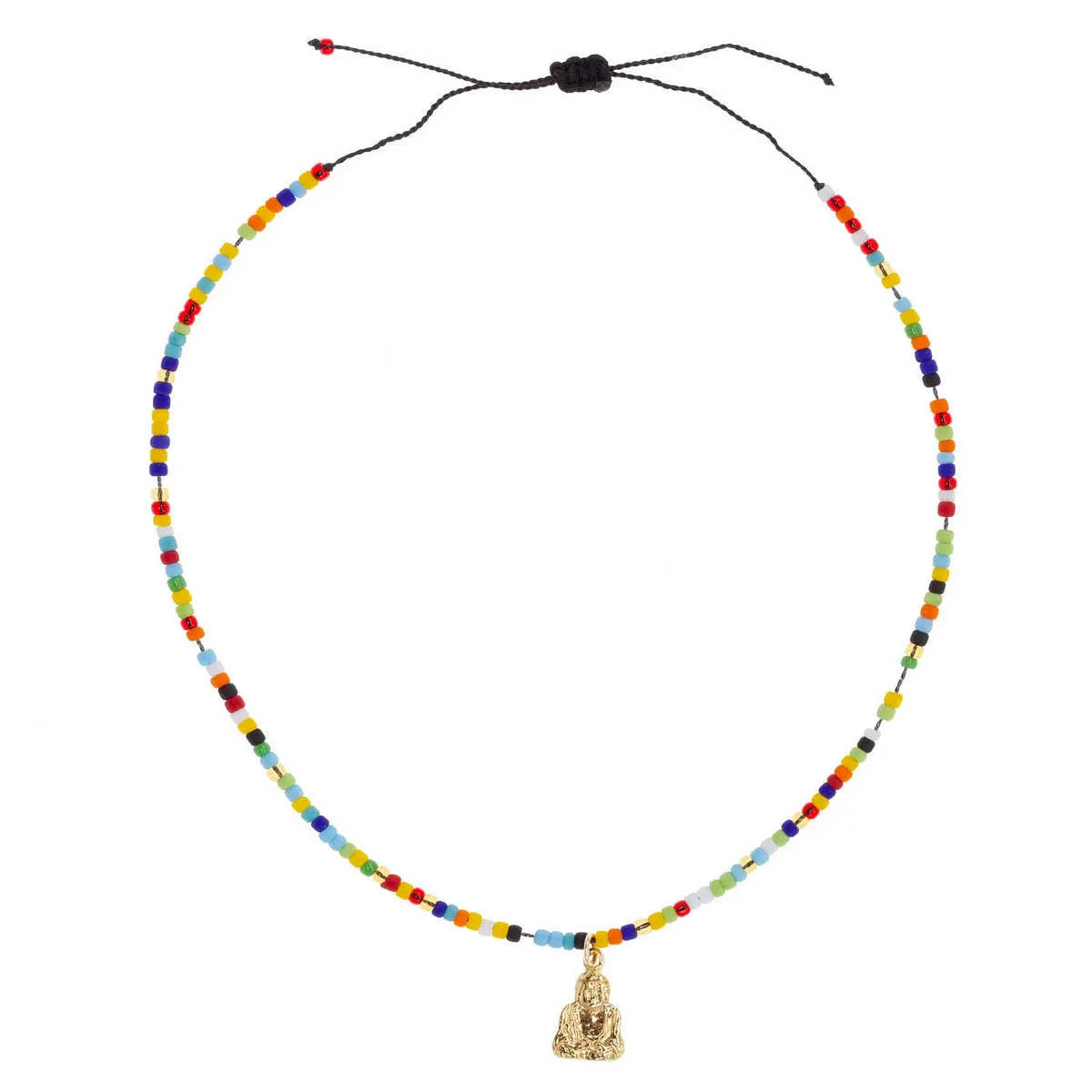 Rainbow Aura Anklet with Buddha Charm sold by Ragen Jewels