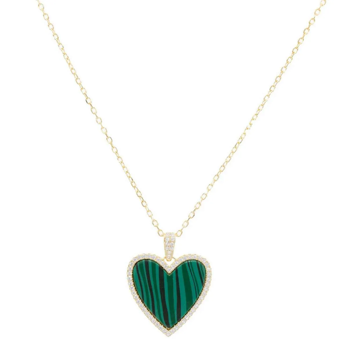Cross My Heart Necklace in Emerald sold by Ragen Jewels