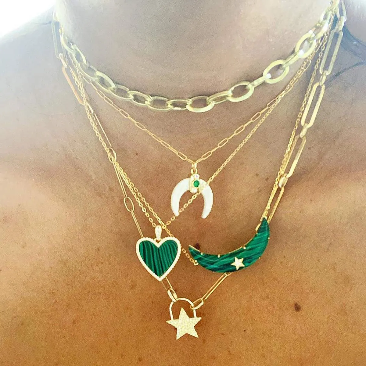 Cross My Heart Necklace in Emerald sold by Ragen Jewels product image thumbnail 2