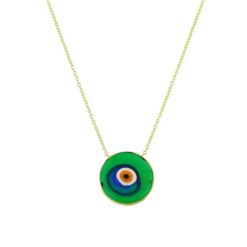 Antique Evil Eye Necklace in Green sold by Ragen Jewels