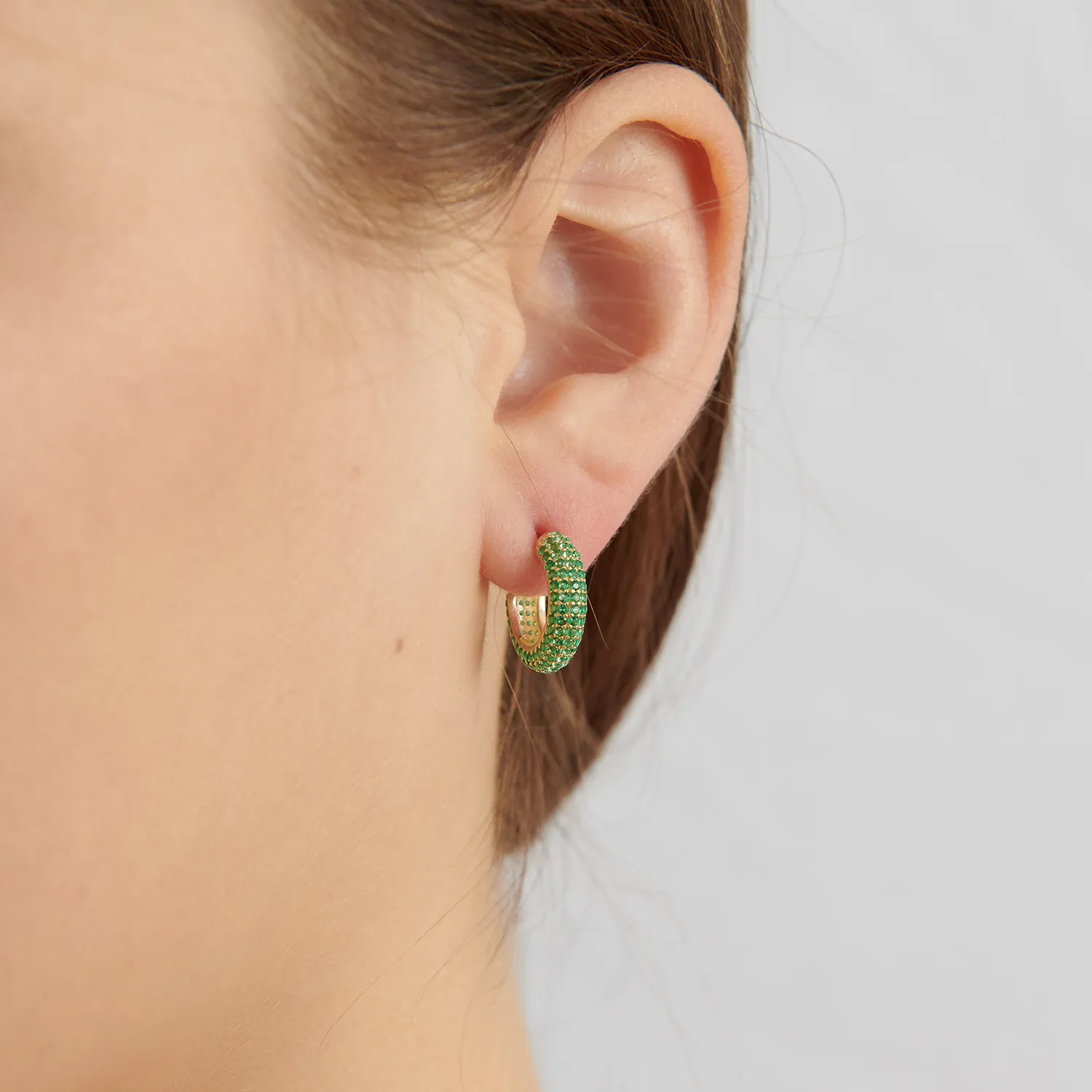 Green Global Hoops sold by Ragen Jewels product image thumbnail 2