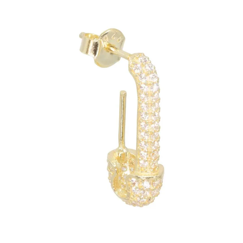 Clear Safety Pin Stud sold by Ragen Jewels