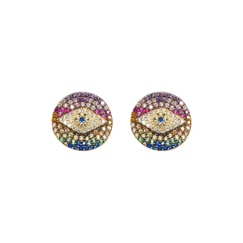 Multicolor Eye Paired Studs sold by Ragen Jewels