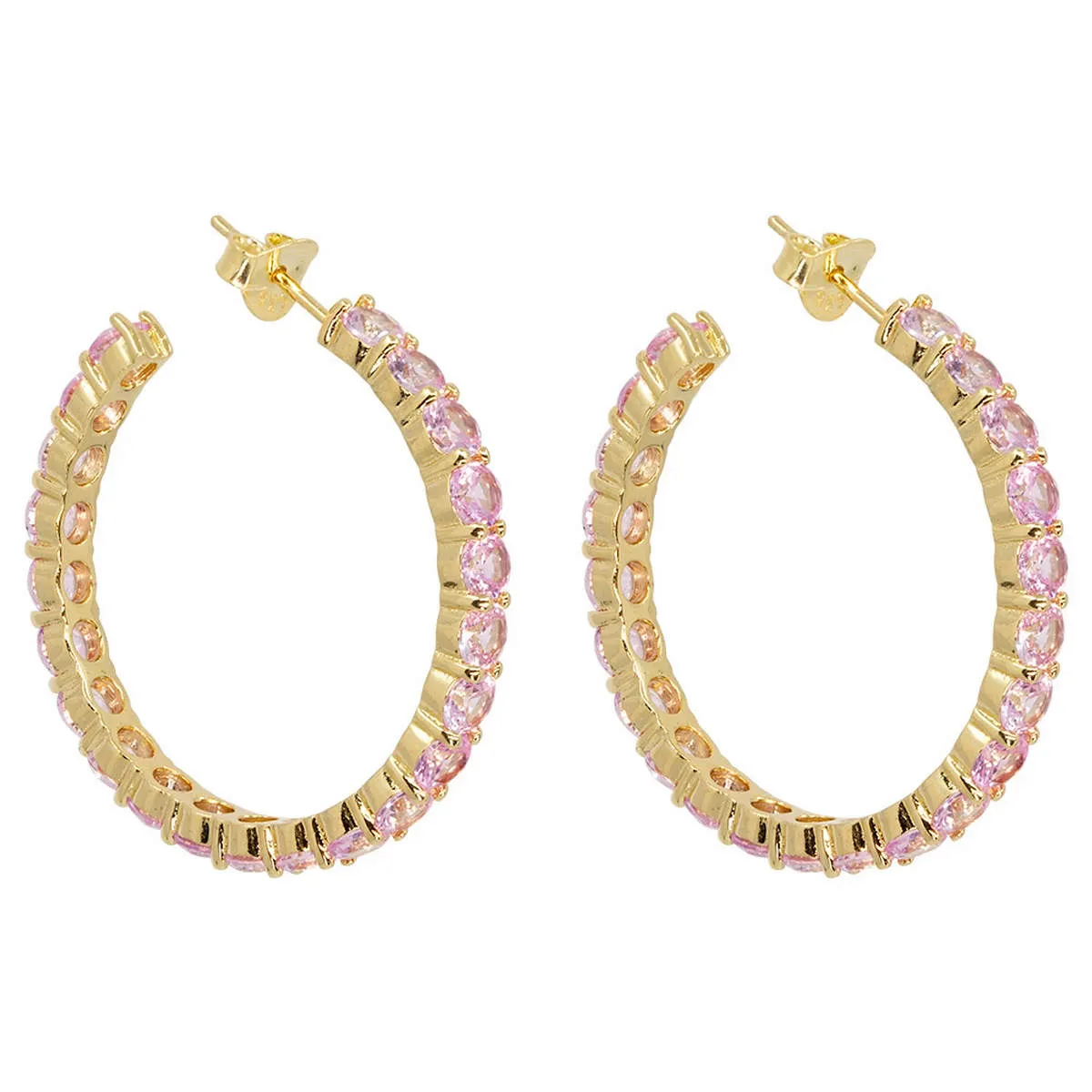 Rose Crystal Infinity Hoops sold by Ragen Jewels