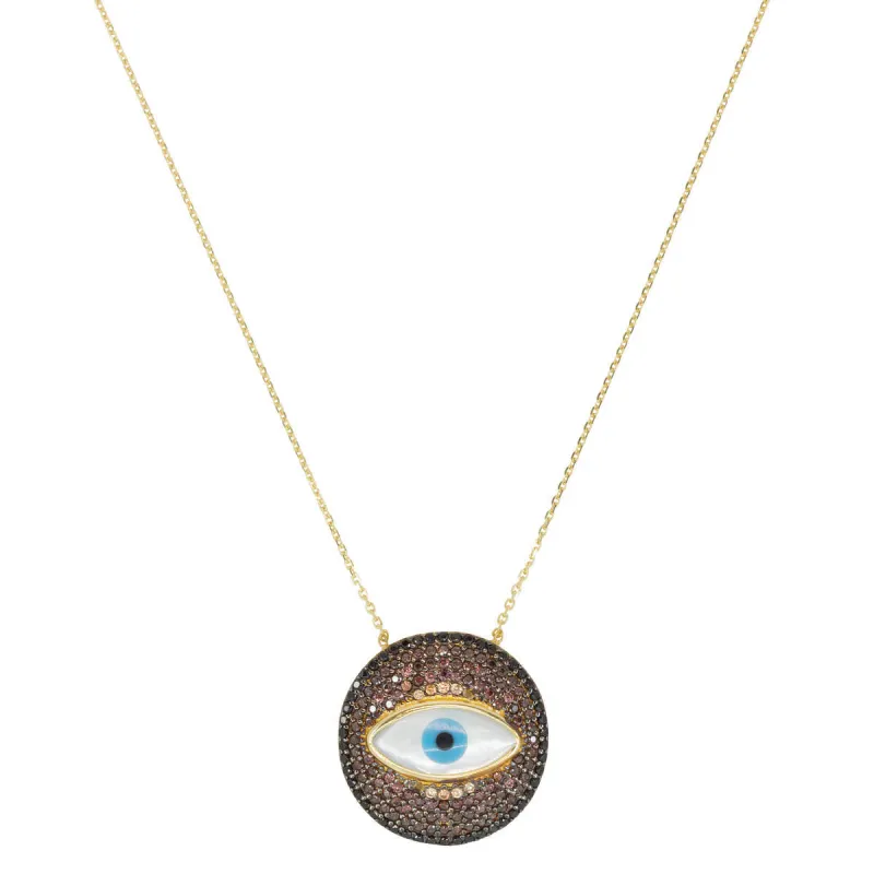 Ibiza Evil Eye Disk Necklace sold by Ragen Jewels