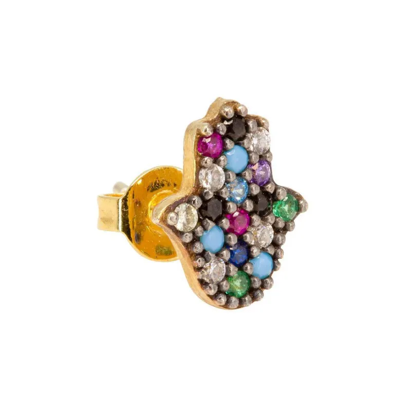 Colorful Hamsa Mini Stud sold by Ragen Jewels