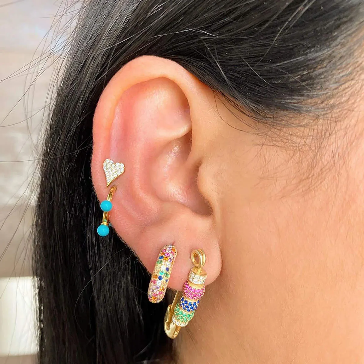 Happy Heart Mini Stud sold by Ragen Jewels product image thumbnail 2