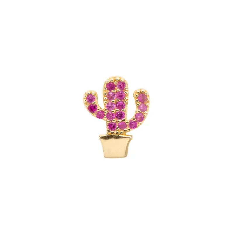 Pink Cactus Mini Stud sold by Ragen Jewels
