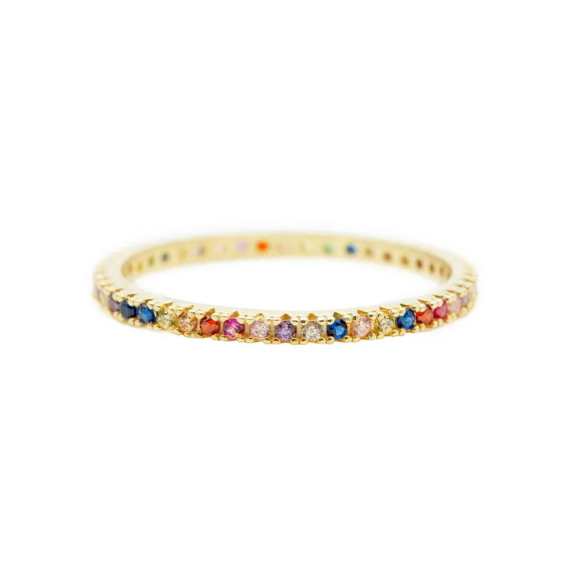 Thin Rainbow Infinity Ring sold by Ragen Jewels
