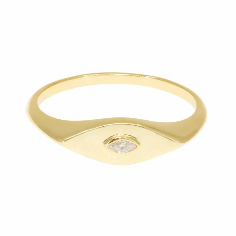 Minimalist Evil Eye Ring sold by Ragen Jewels