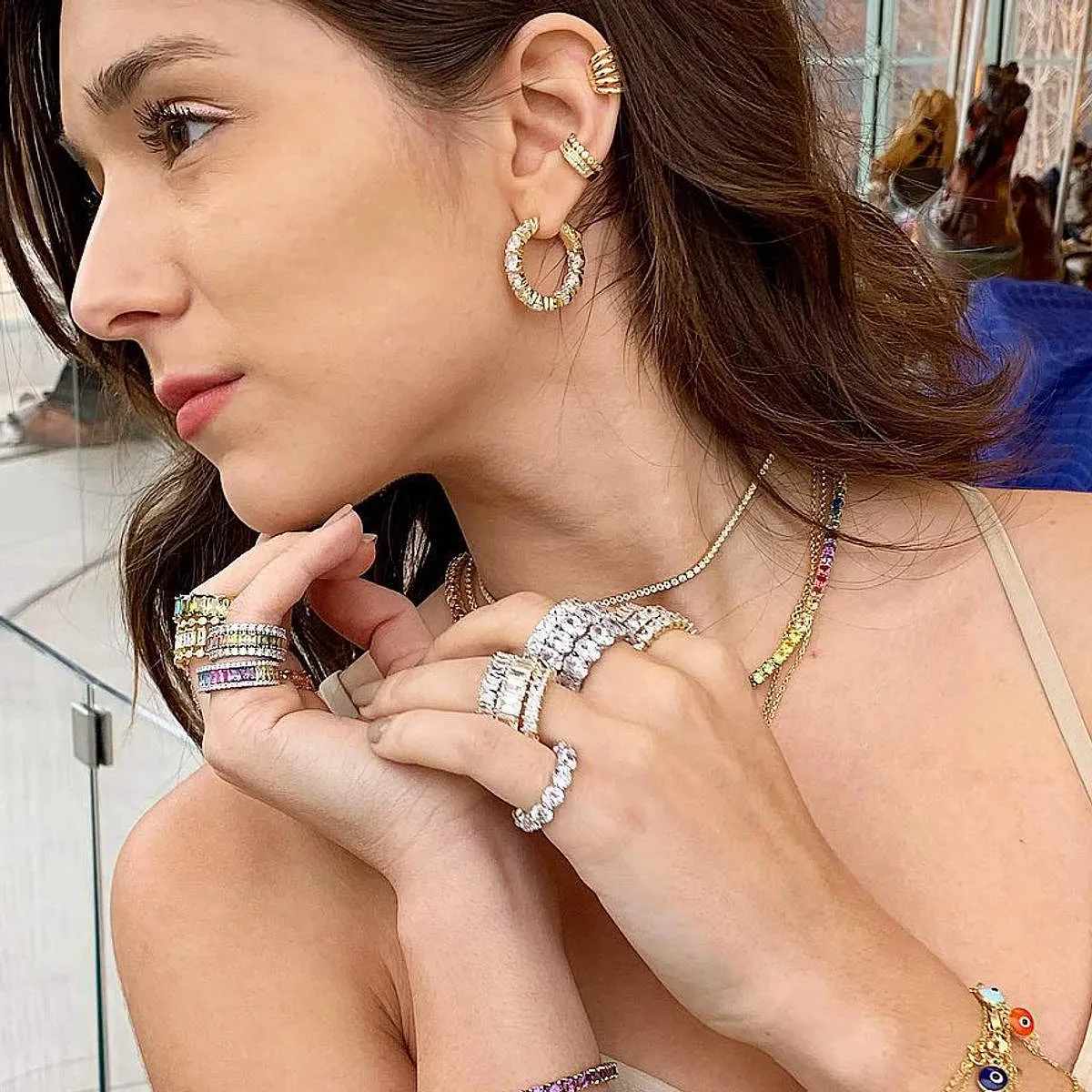 Small Round Clear Hoops sold by Ragen Jewels product image thumbnail 2