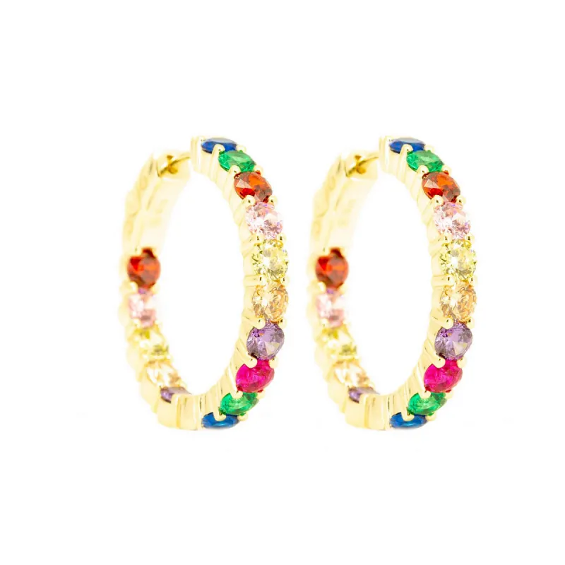 Round Rainbow Hoops sold by Ragen Jewels