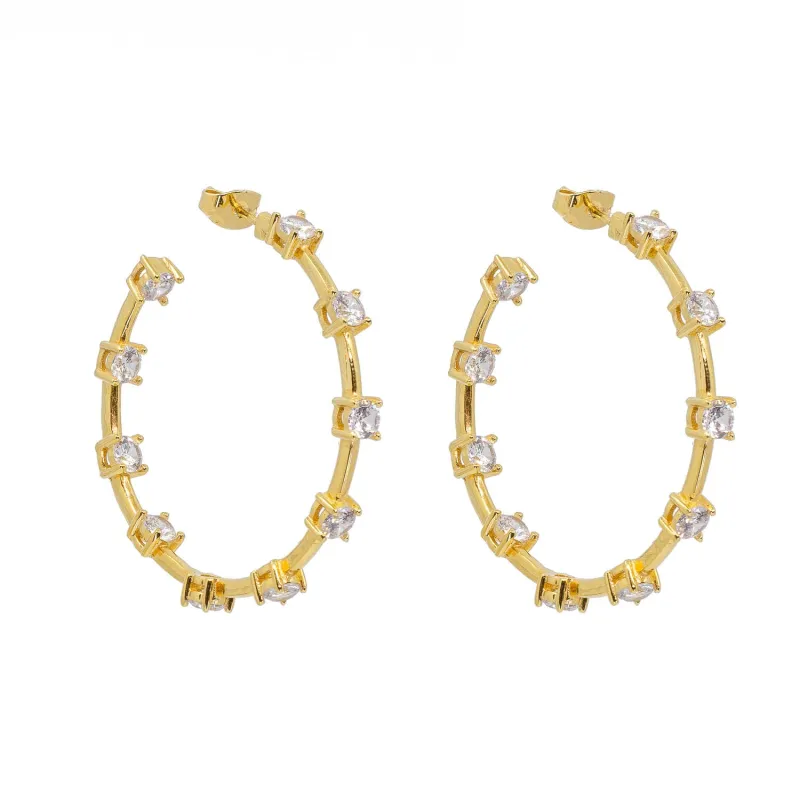 Crystal Studded Hoops sold by Ragen Jewels