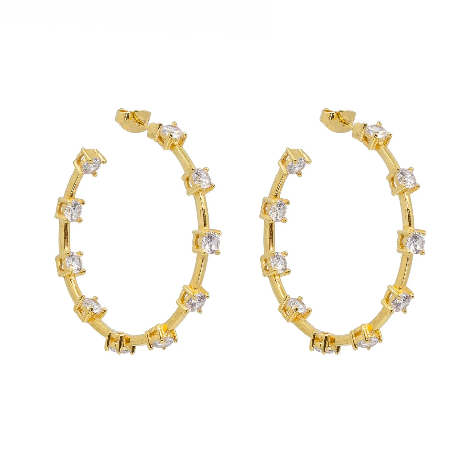 Crystal Studded Hoops sold by Ragen Jewels