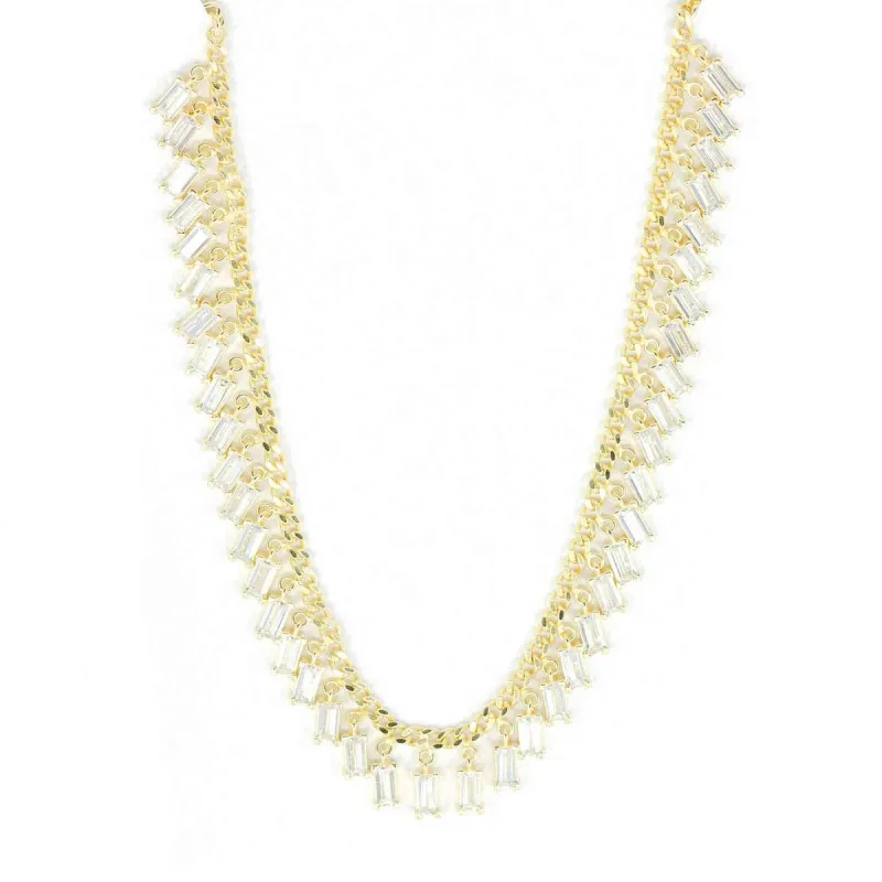 Crystal Bib Necklace in Clear sold by Ragen Jewels
