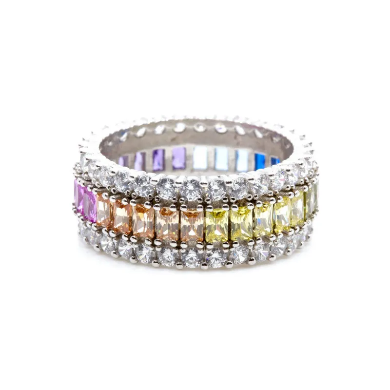 Thick Rainbow Halo Ring sold by Ragen Jewels