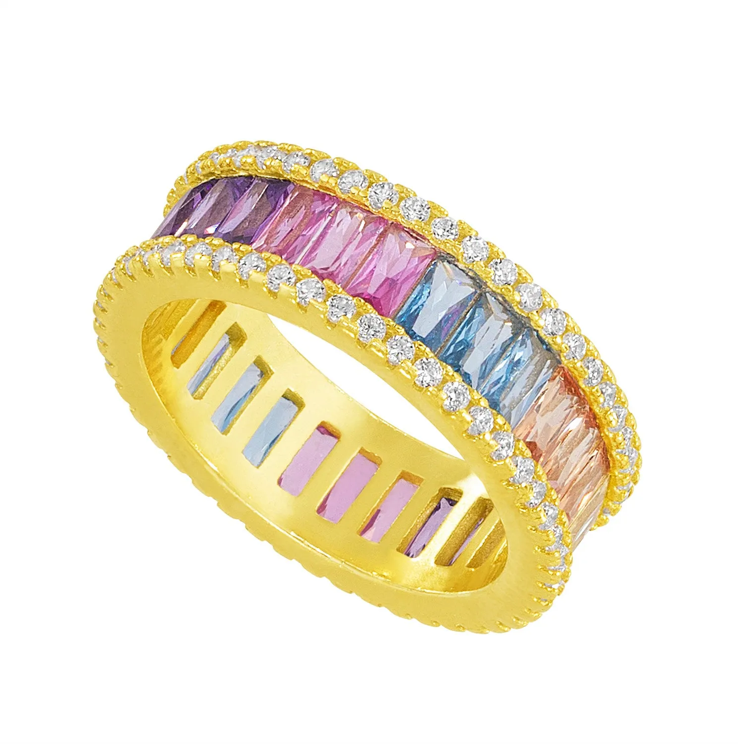 Thin Rainbow Halo Ring sold by Ragen Jewels product image thumbnail 4