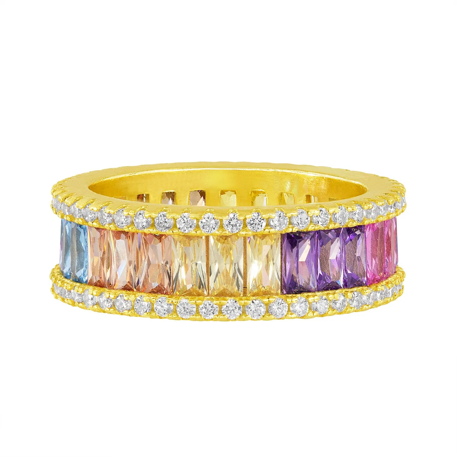 Thin Rainbow Halo Ring sold by Ragen Jewels