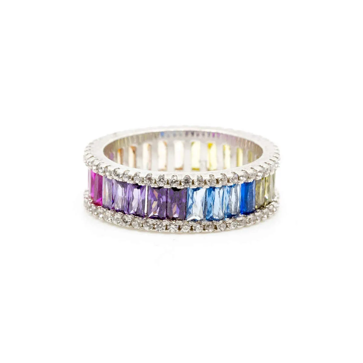 Thin Rainbow Halo Ring sold by Ragen Jewels product image thumbnail 3