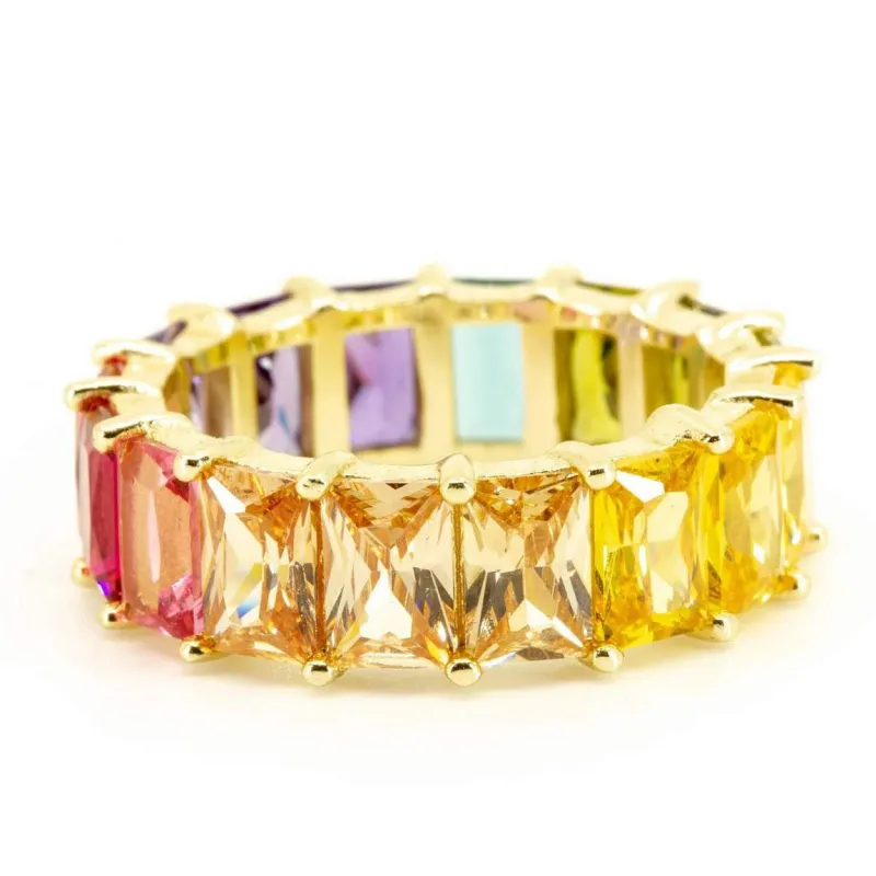Emerald Ombre Rainbow Ring sold by Ragen Jewels