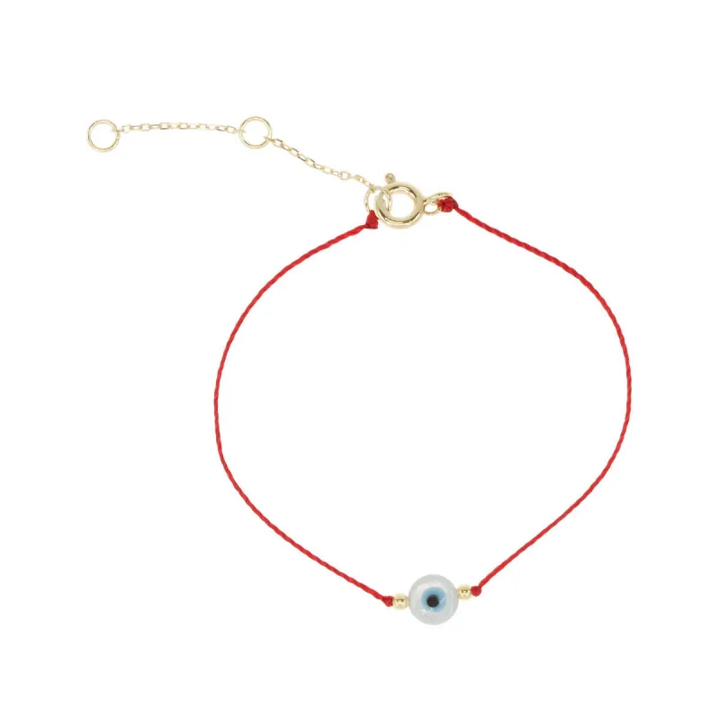 Evil Eye Cord Bracelet in Red sold by Ragen Jewels