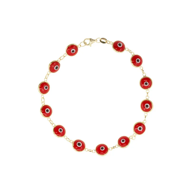 Red Glass Bead Evil Eye Bracelet sold by Ragen Jewels