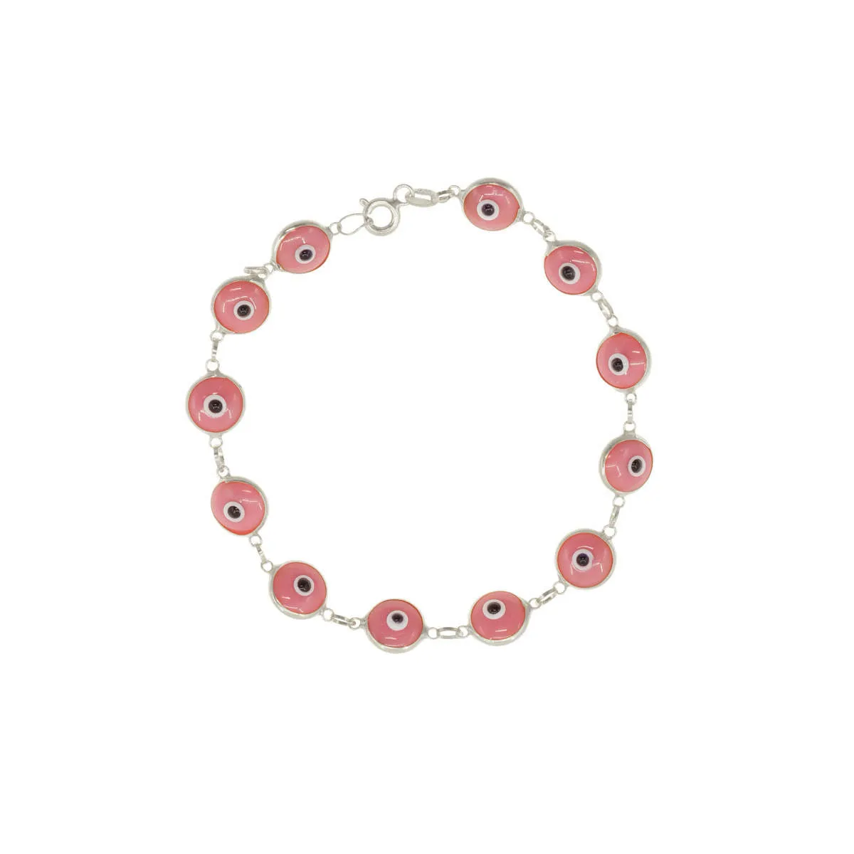 Pink Glass Bead Evil Eye Bracelet sold by Ragen Jewels product image thumbnail 4