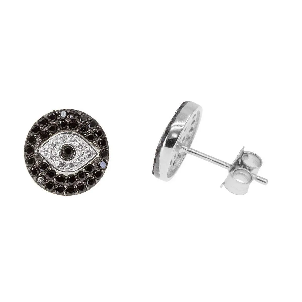 Evil Eye Paired Studs in Onyx sold by Ragen Jewels product image thumbnail 4