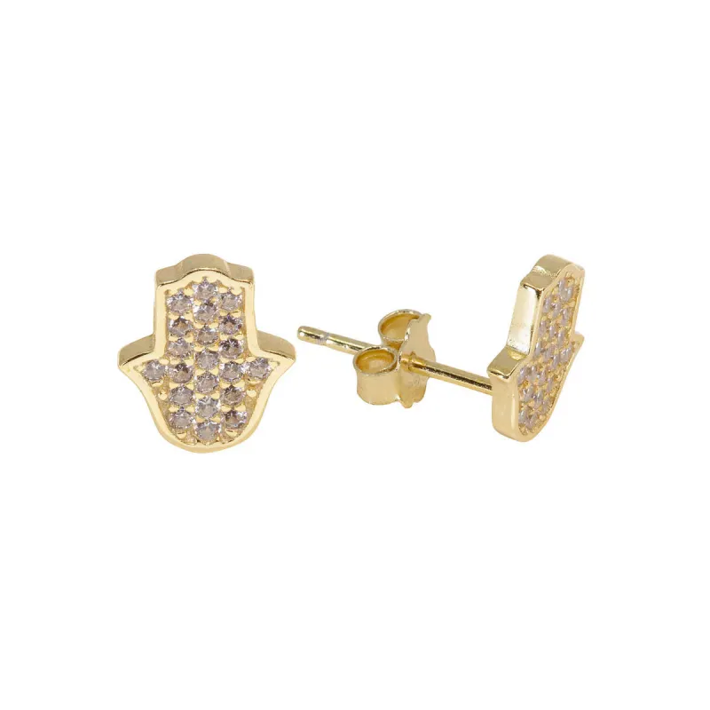 Mini Hamsa Paired Studs sold by Ragen Jewels