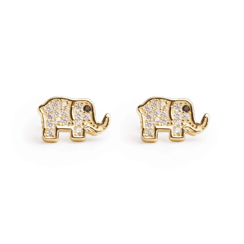 Mini Elephant Paired Studs sold by Ragen Jewels