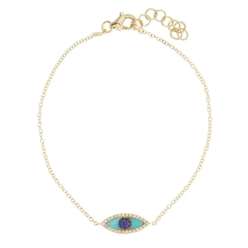 Gemstone Nazar Bracelet (14K Gold) sold by Ragen Jewels