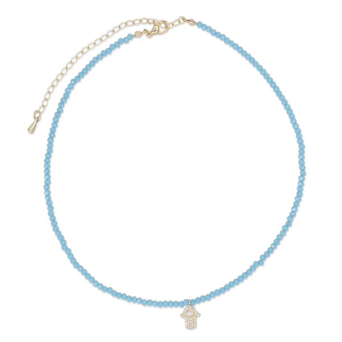 Gemstone Hamsa Choker in Turquoise sold by Ragen Jewels