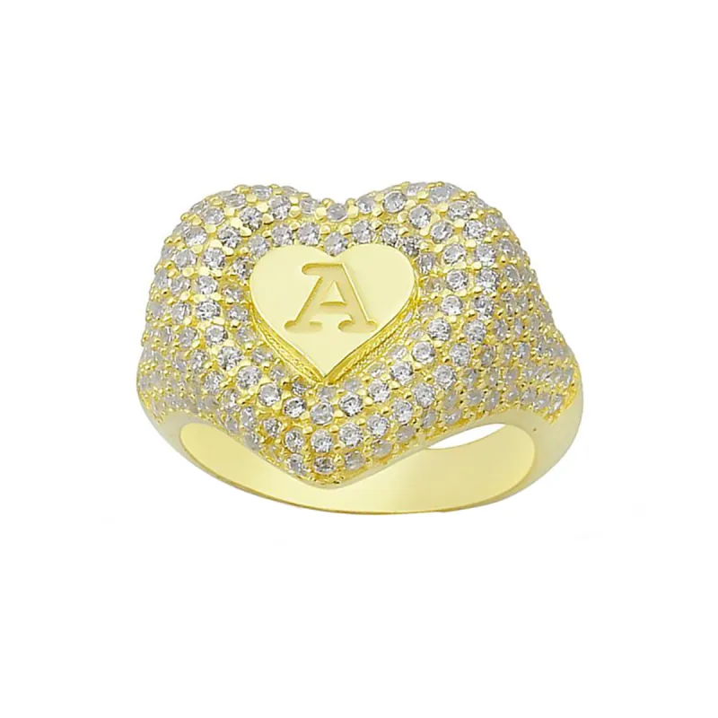 Initial of My Heart Ring in Clear sold by Ragen Jewels