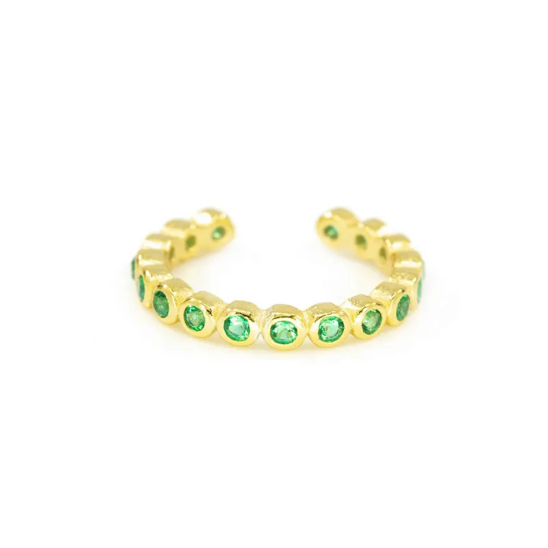 Halo Ear Cuff in Emerald sold by Ragen Jewels