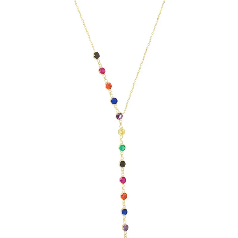 Kaleidoscope Y Necklace in Rainbow sold by Ragen Jewels