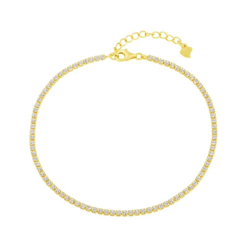 Clear Crystal Tennis Anklet sold by Ragen Jewels